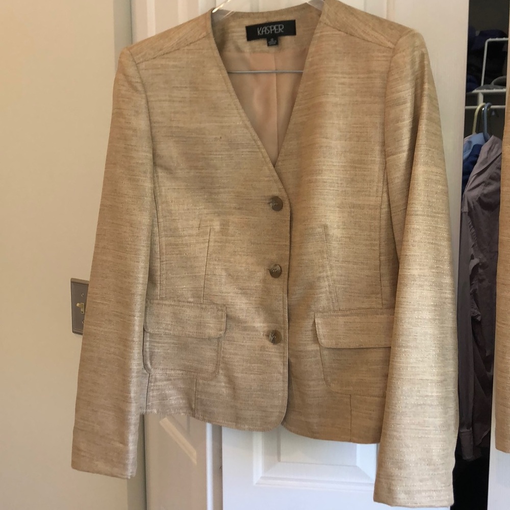 Kasper 2 pc Gold Threads skirt suit